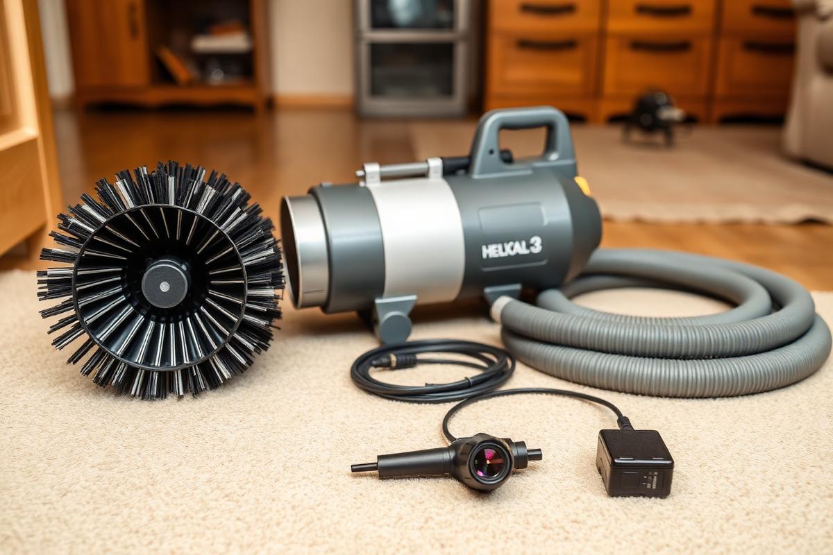 Professional air handler cleaning equipment used in a Ballantyne home